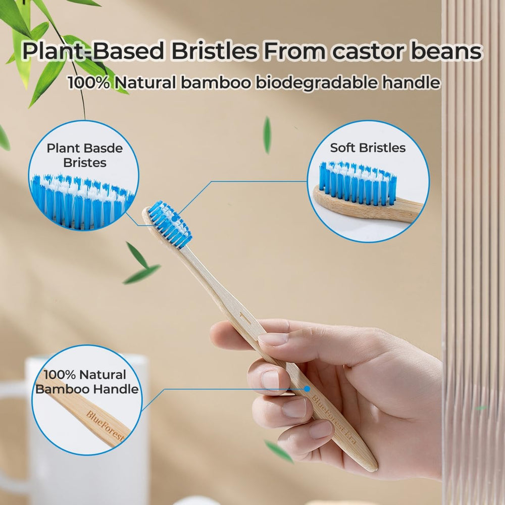 10-count set of biodegradable bamboo toothbrushes