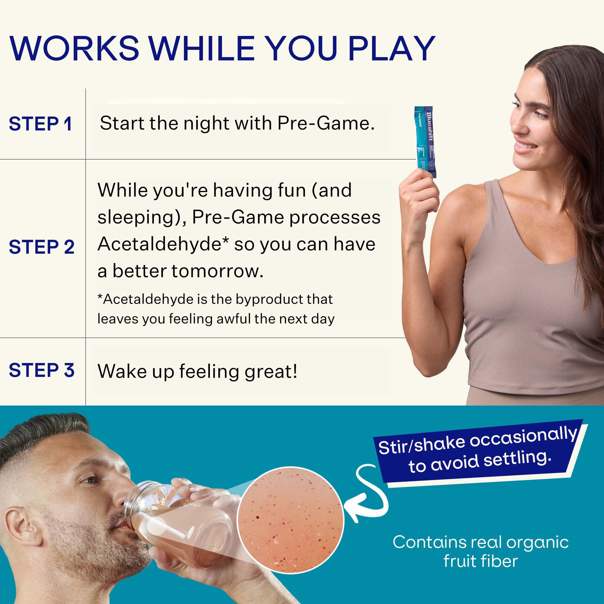 Electrolyte blend with Himalayan pink salt for hydration in Blueshift Pre-Game