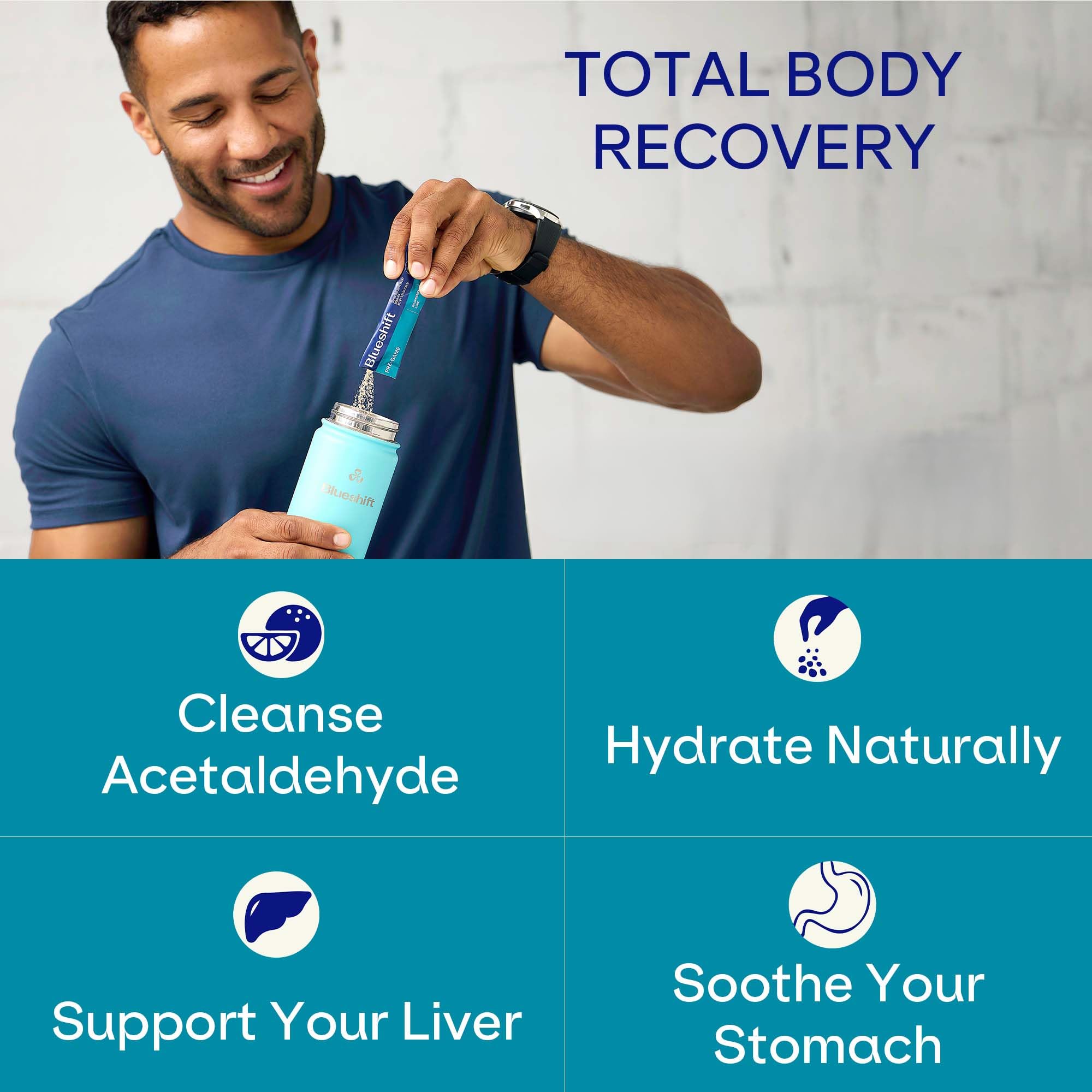 N-Acetyl Cysteine (NAC) and liver-support ingredients in Blueshift Pre-Game