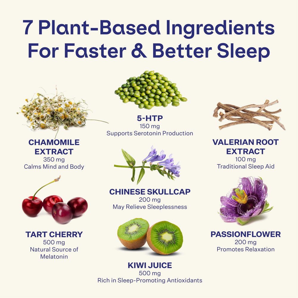 Label highlighting melatonin, glycine, taurine and passionflower ingredients
