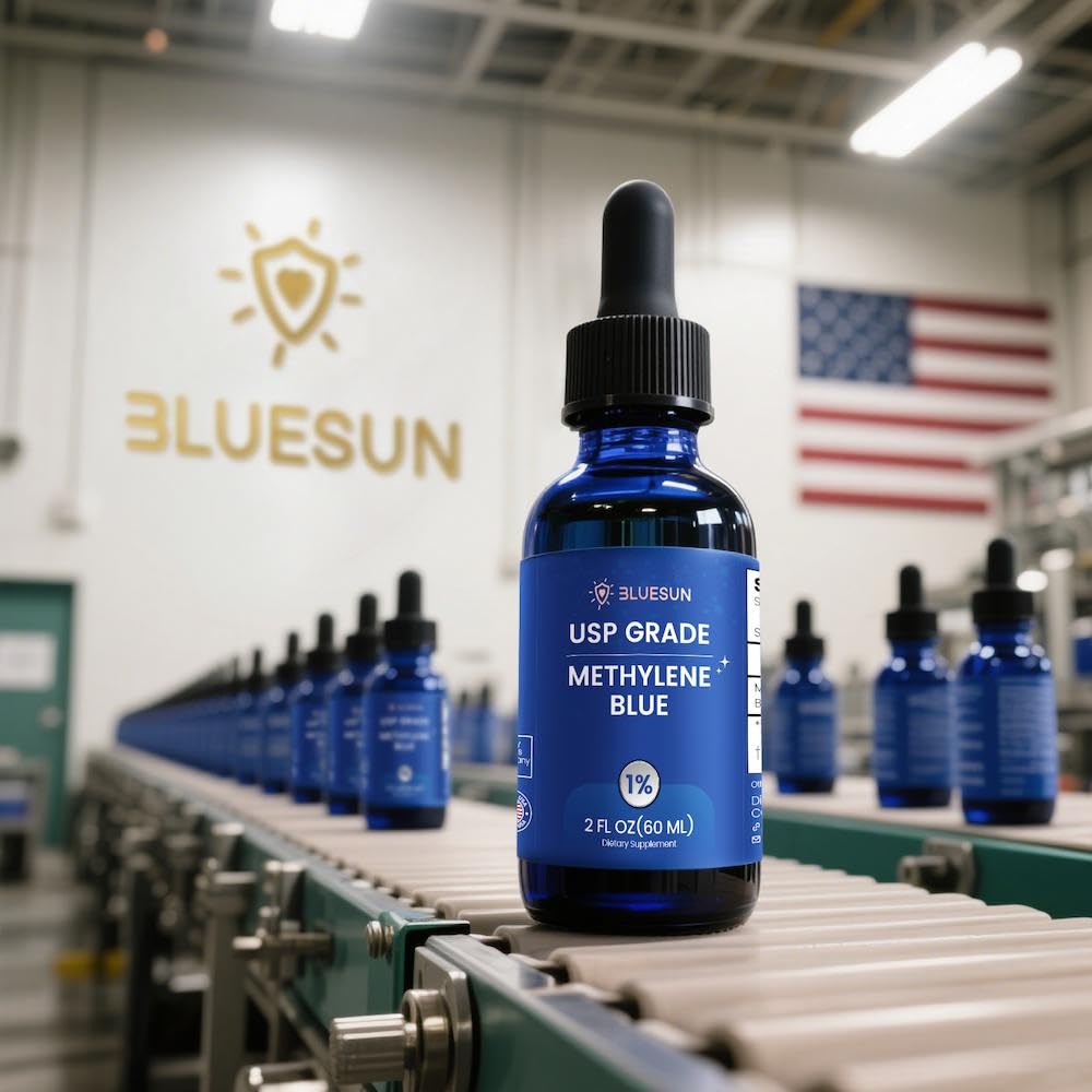 Dropper dispensing 1% Methylene Blue liquid
