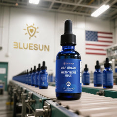 Dropper dispensing 1% Methylene Blue liquid