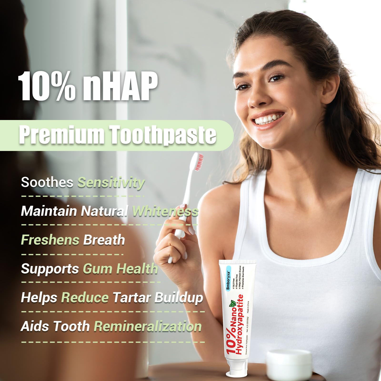 Packaging of Bmboryxa toothpaste with mint label