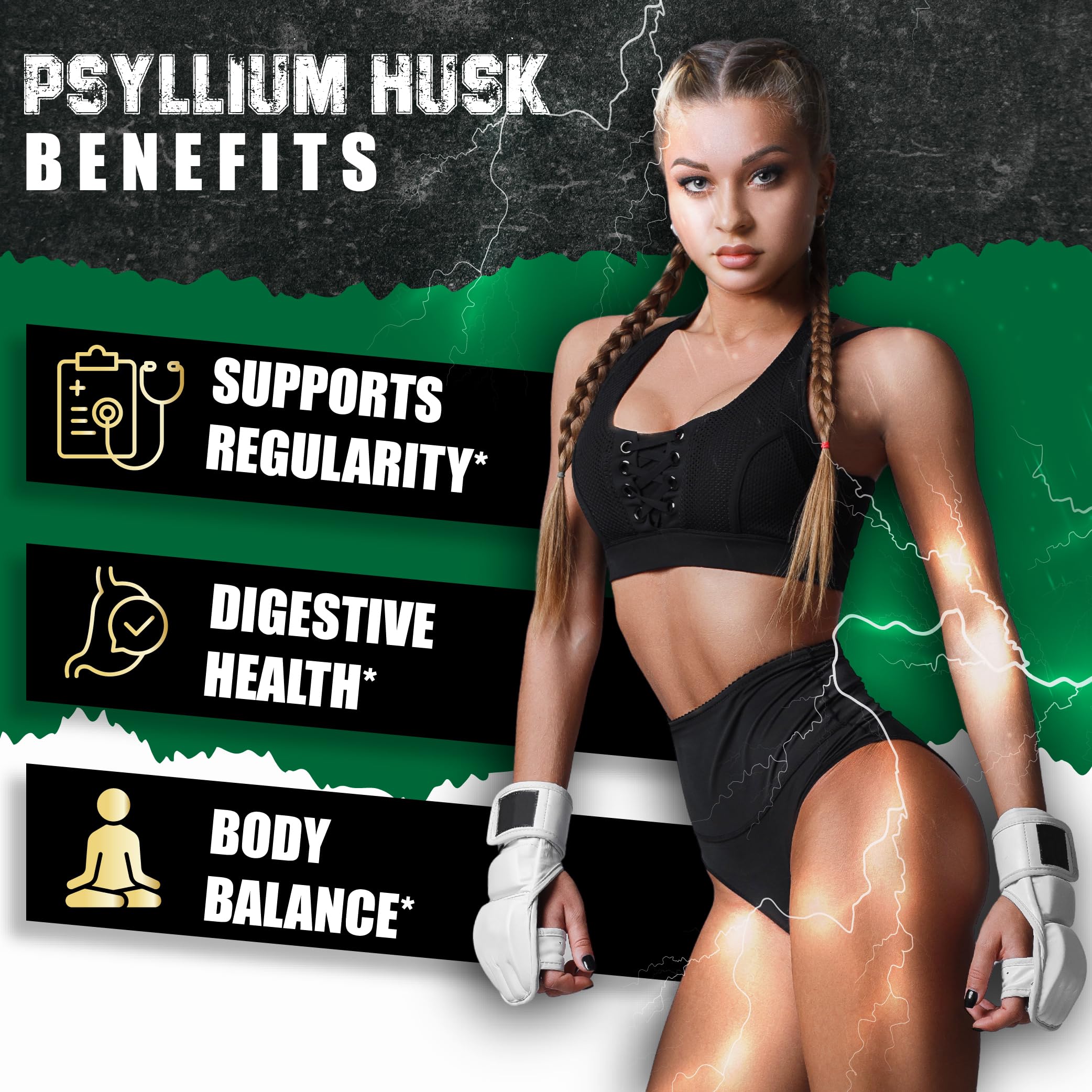 60 capsules bottle for BMVINVOL Psyllium Husk Fiber