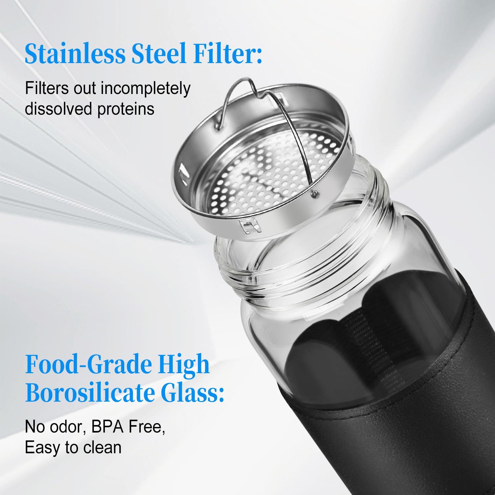 BNCWCQZ glass shaker odorless BPA free for clean tasting beverages