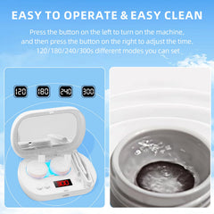 Cleaning cycle in progress with countdown timer visible on screen