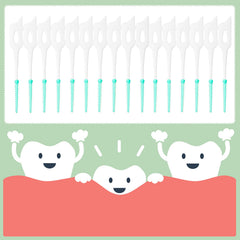 Close-up of interdental brush picks with rubber and nylon-coated steel bristles