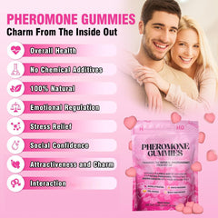 Bottle close-up of Boasi Pheromone Gummies Strawberry flavor