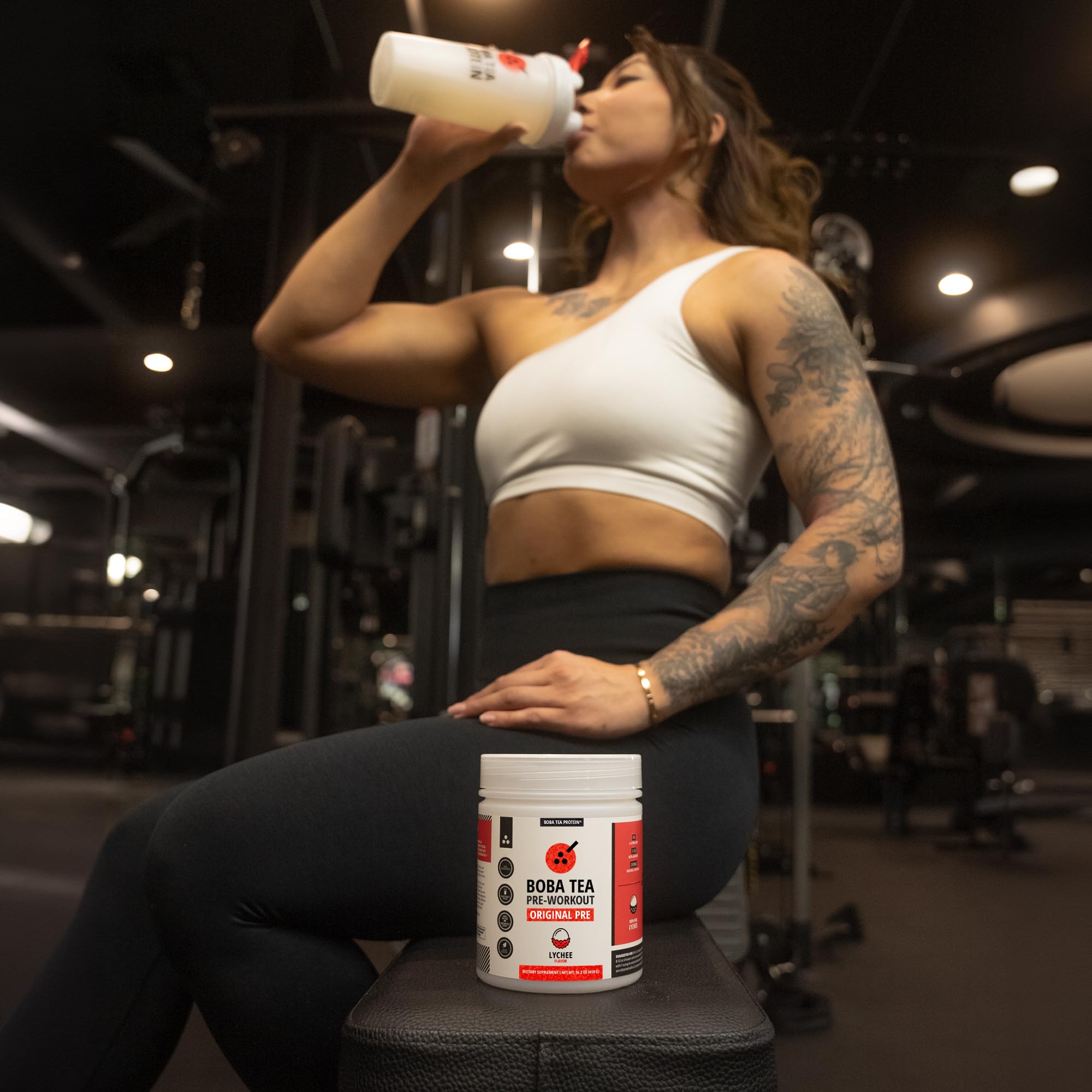 Boba Tea Protein third-party testing label indicating safety and quality.