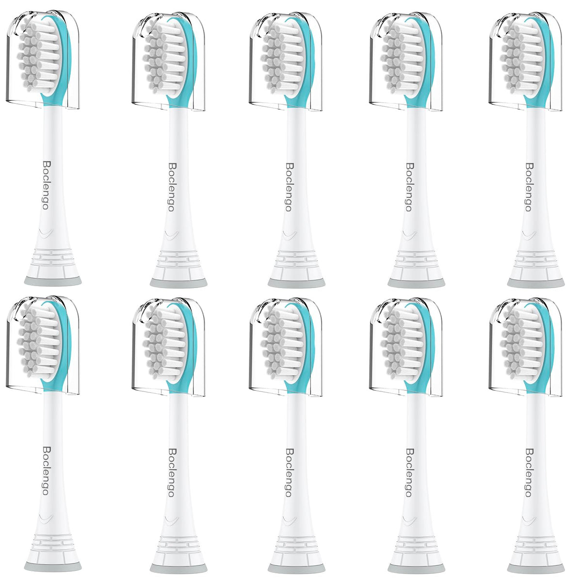 Boclengo Kids replacement head for Philips Sonicare Kids toothbrush, 7-12 years, 10-pack