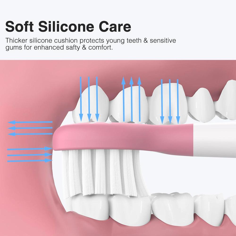 Small compact brush head designed for children ages 3-7