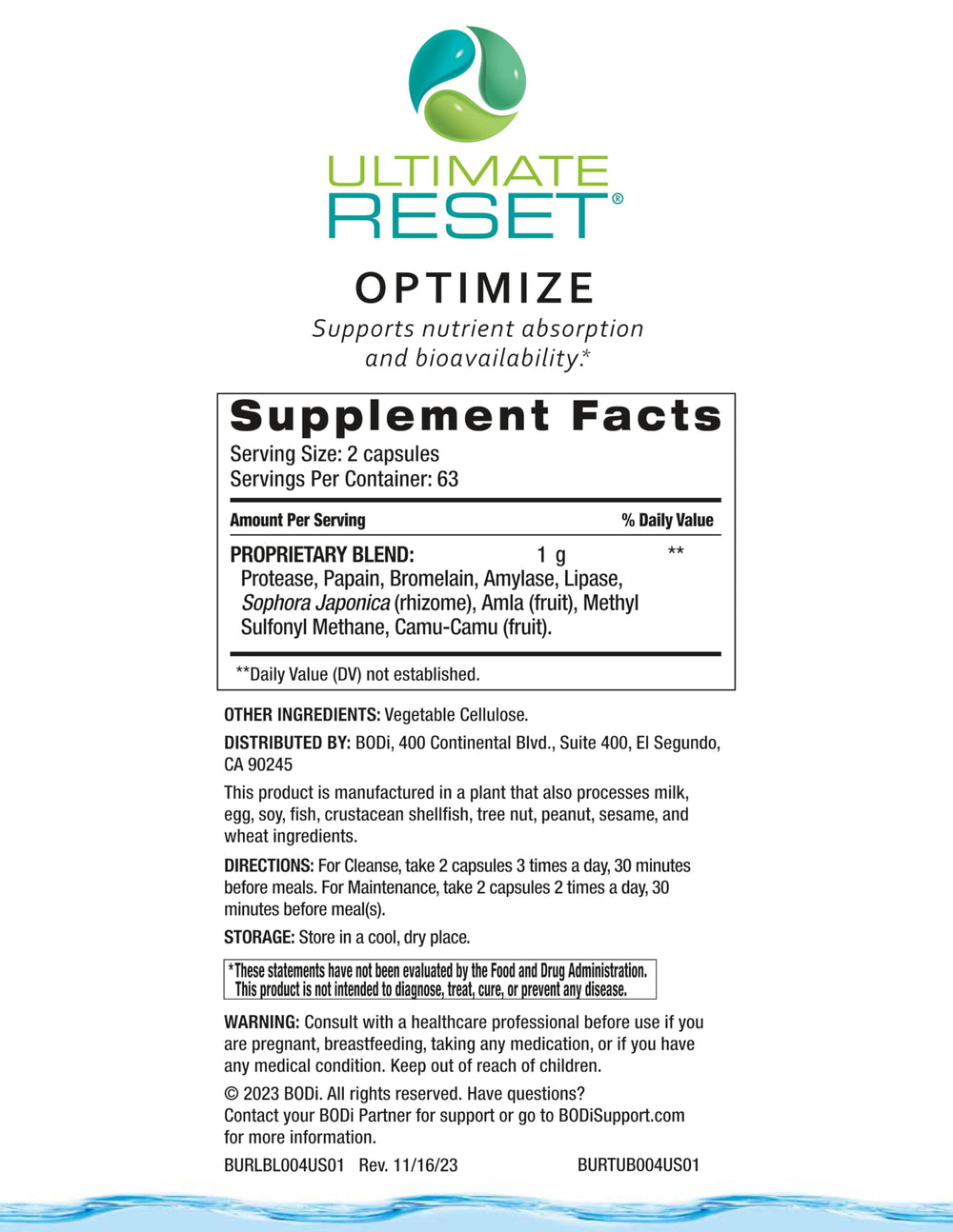 BODi Ultimate Reset Detox chia and flax blend image for detox support.