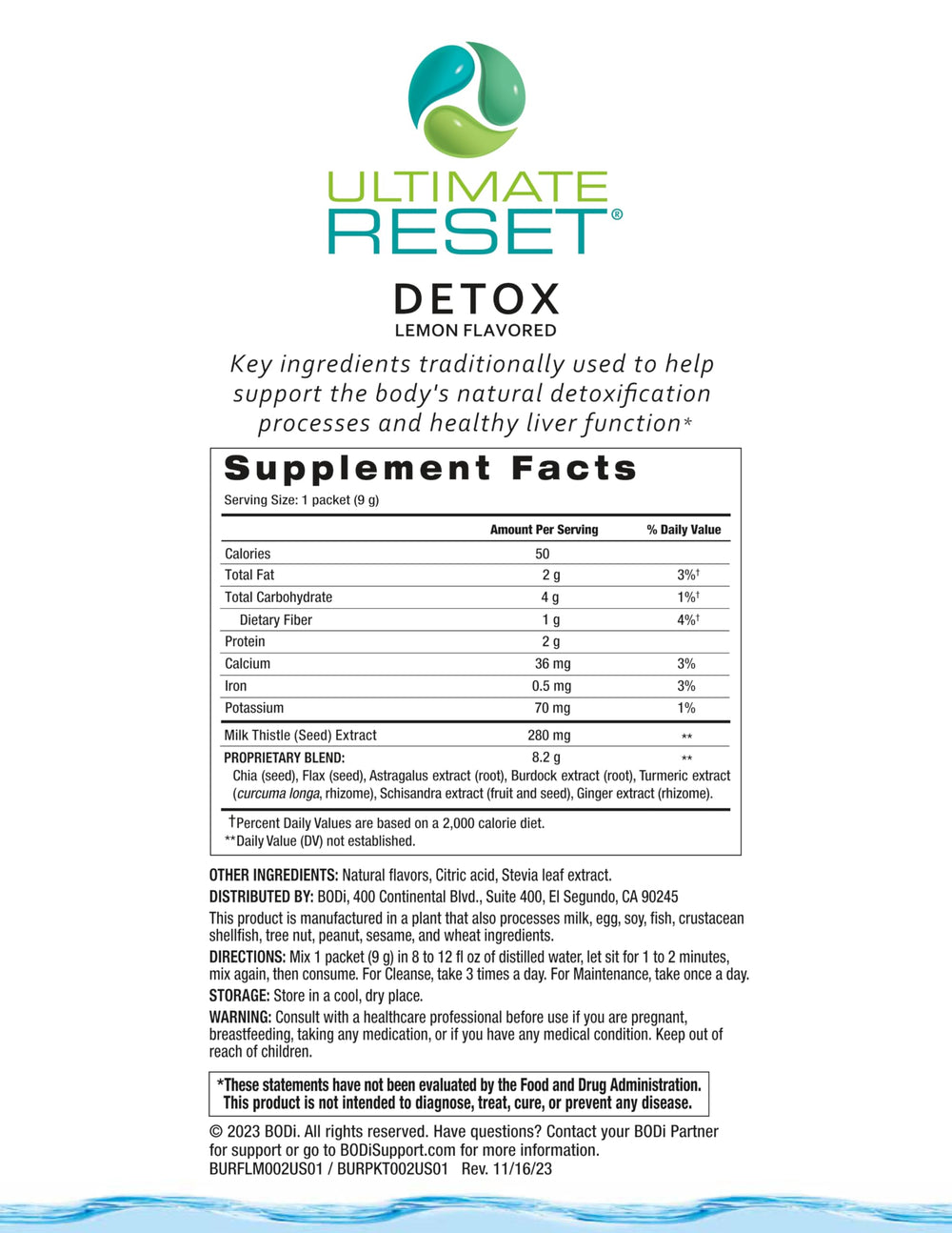 BODi Ultimate Reset Soothe bottle shows aloe and turmeric for digestion.