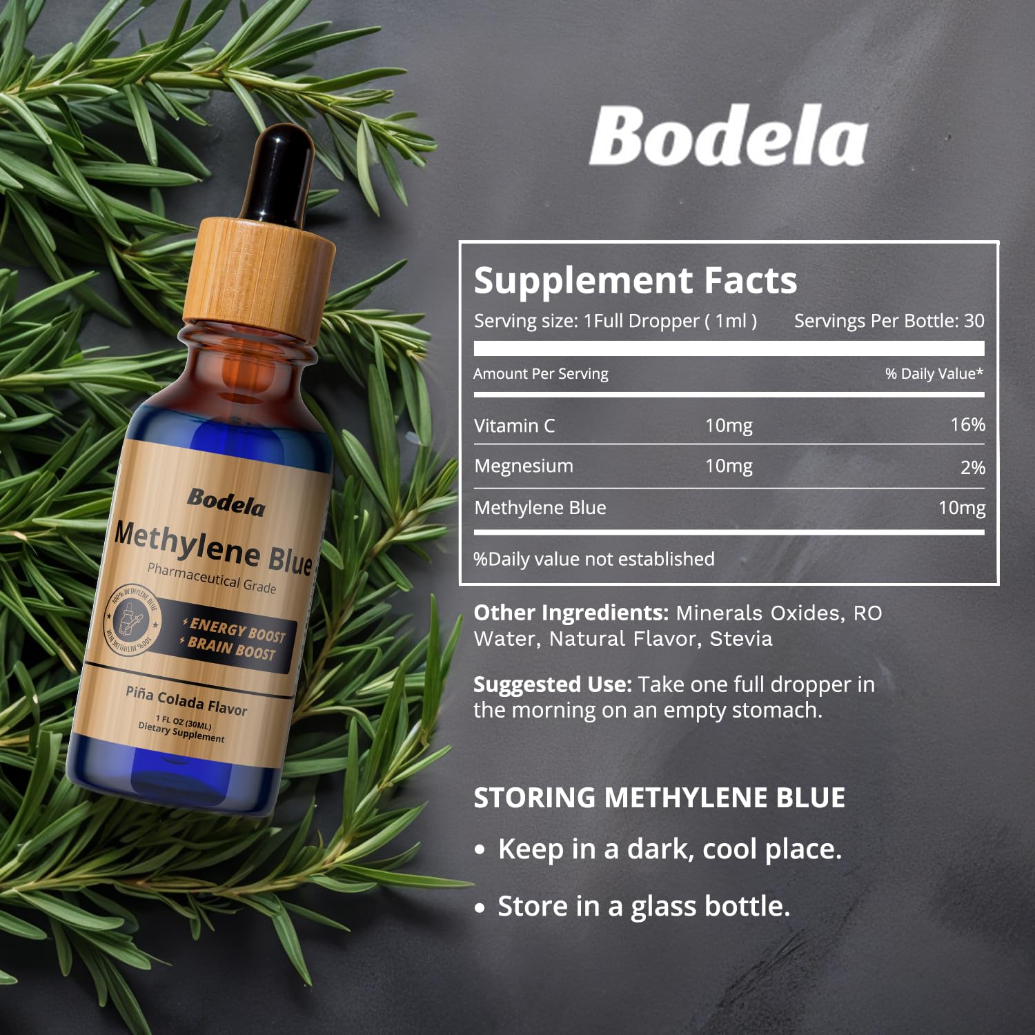 1 fluid ounce bottle with dropper for dosing