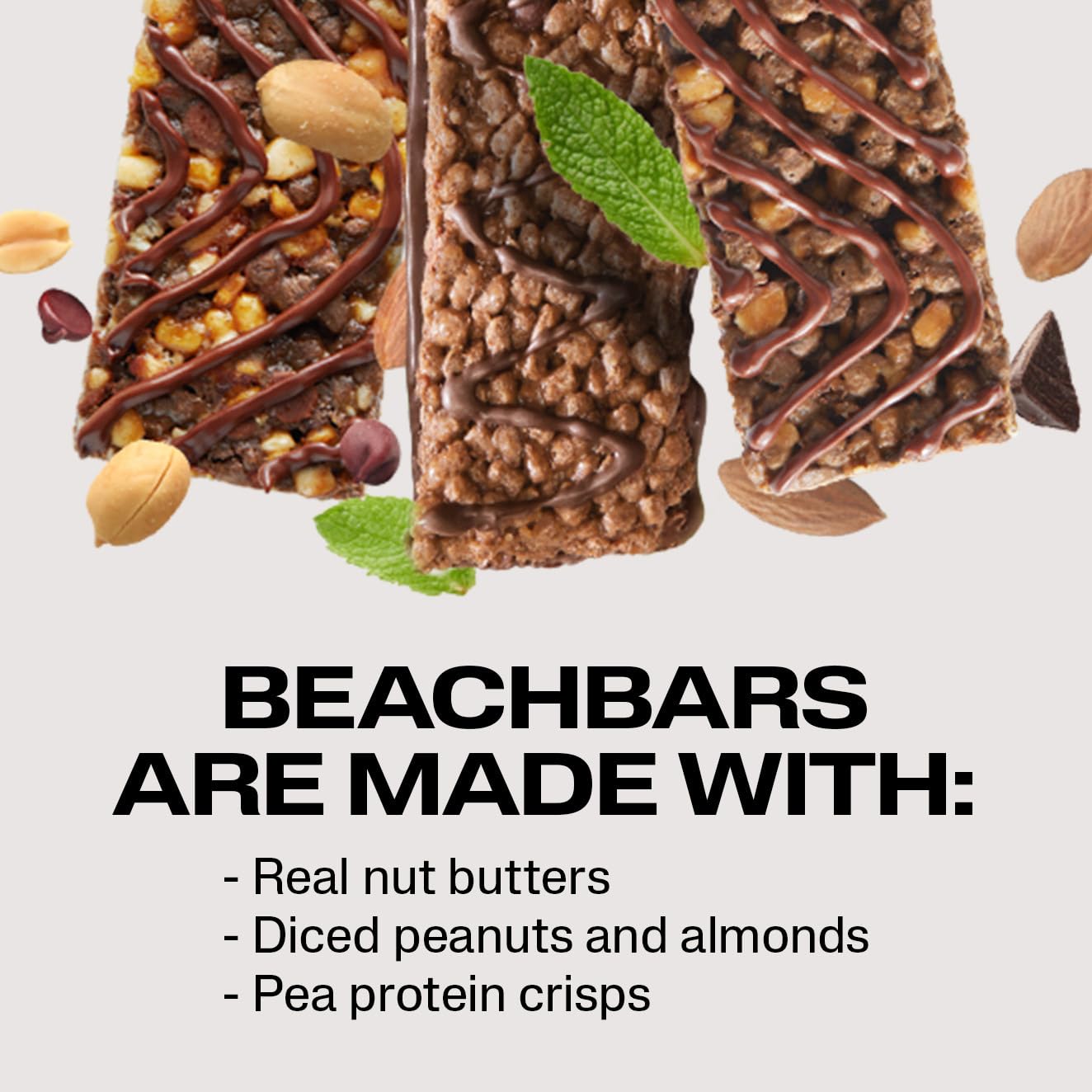 BODi Beachbar almond butter image showcases wholesome ingredients and nutty flavor.