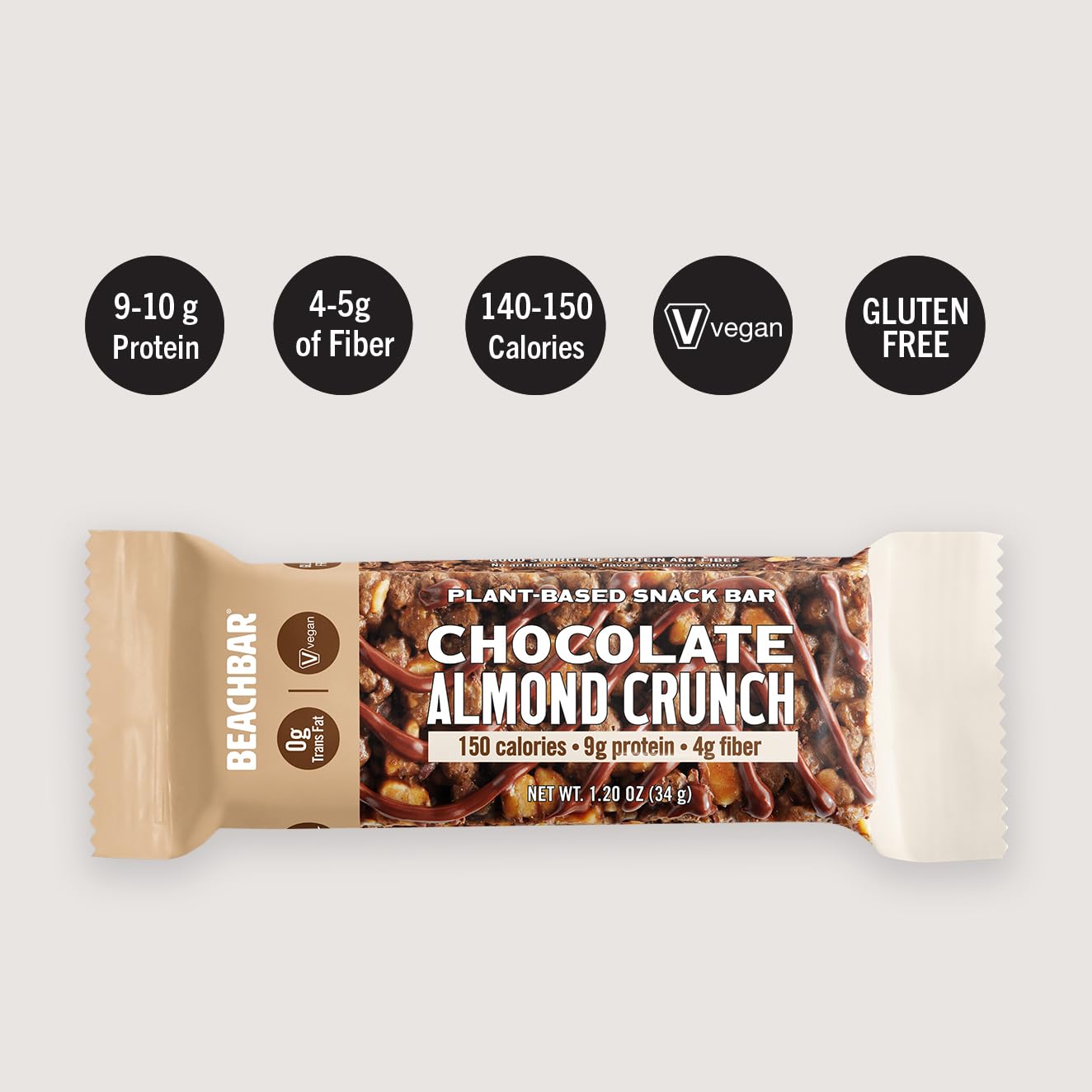 Vegan gluten-free snack bar on a clean background