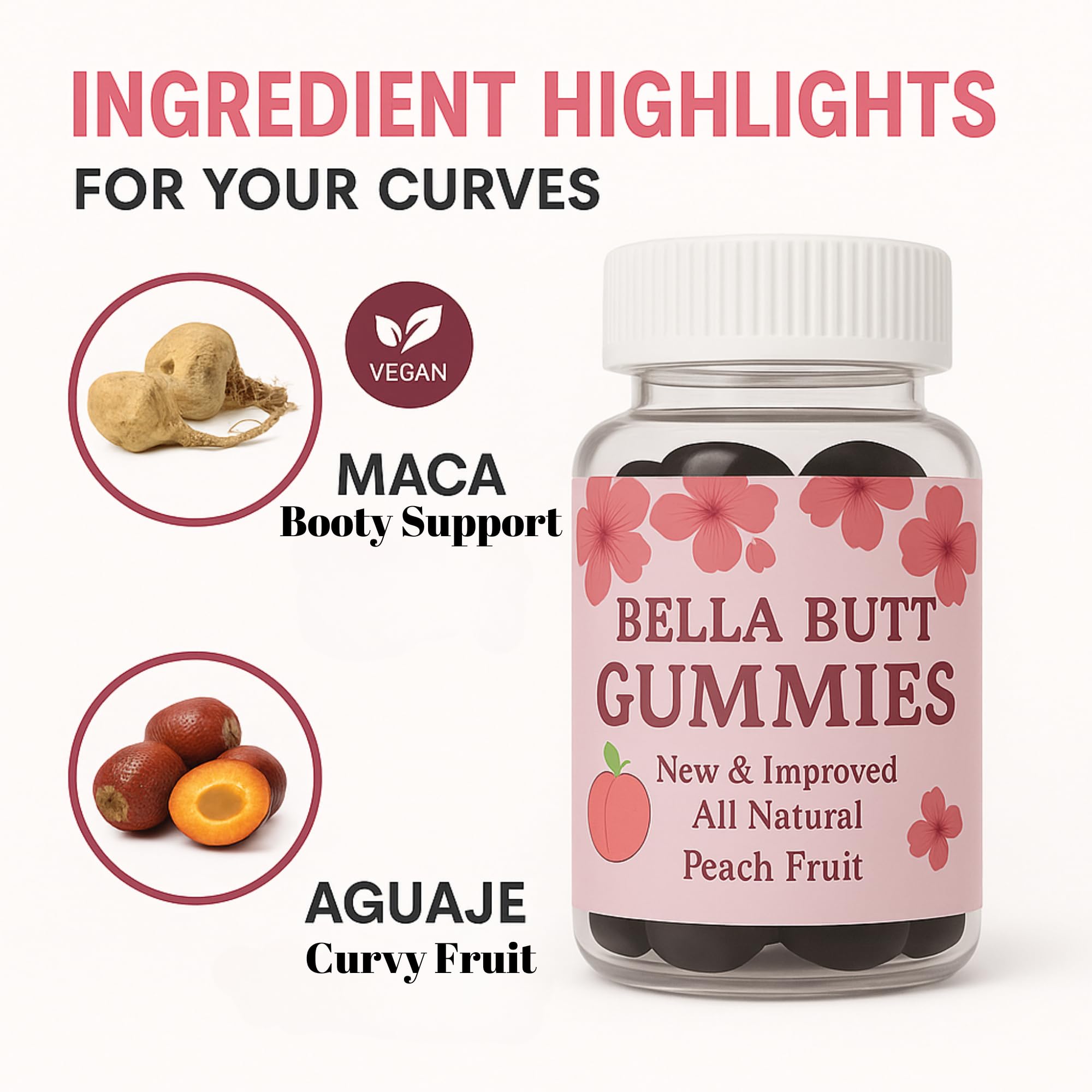 Macah and Aguaje botanical ingredients illustration