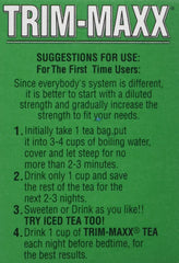 Close-up of Trim Maxx Tea Original canister and sachets