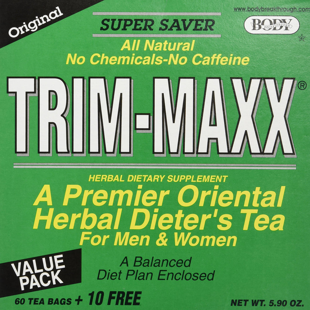 Body Brkthrough Trim-Maxx Original tea bag setup for a caffeine-free ritual.