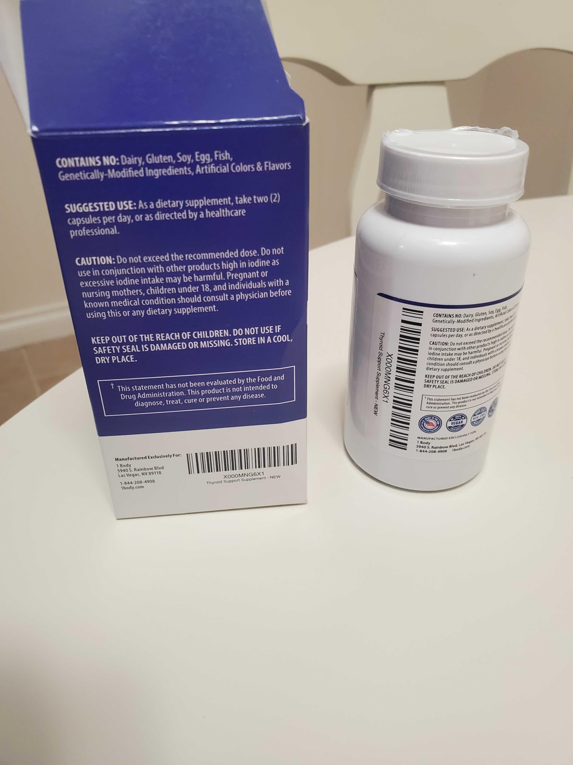 Nutritional icons on bottle label