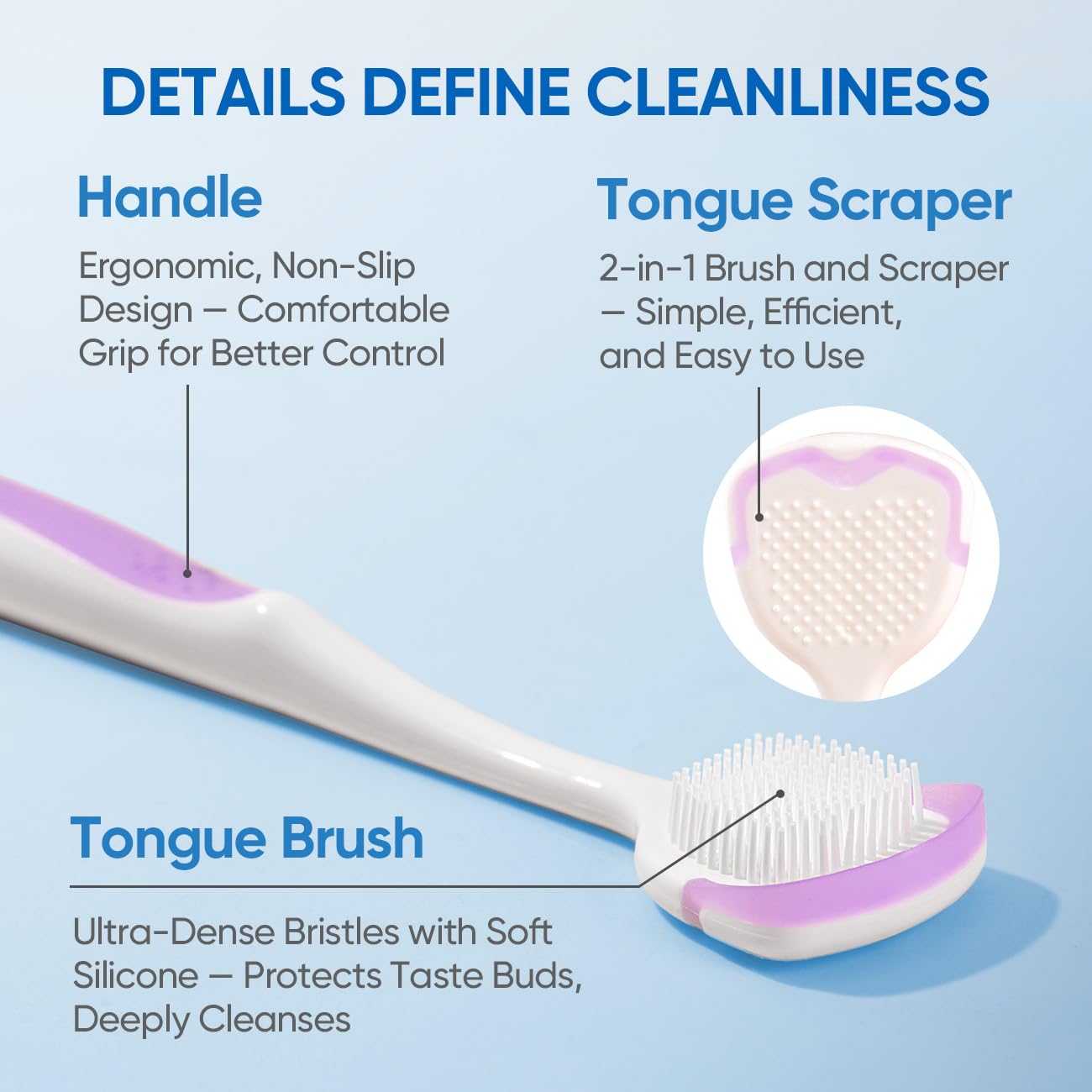 Close-up of jelly-like tongue cleaning gel texture