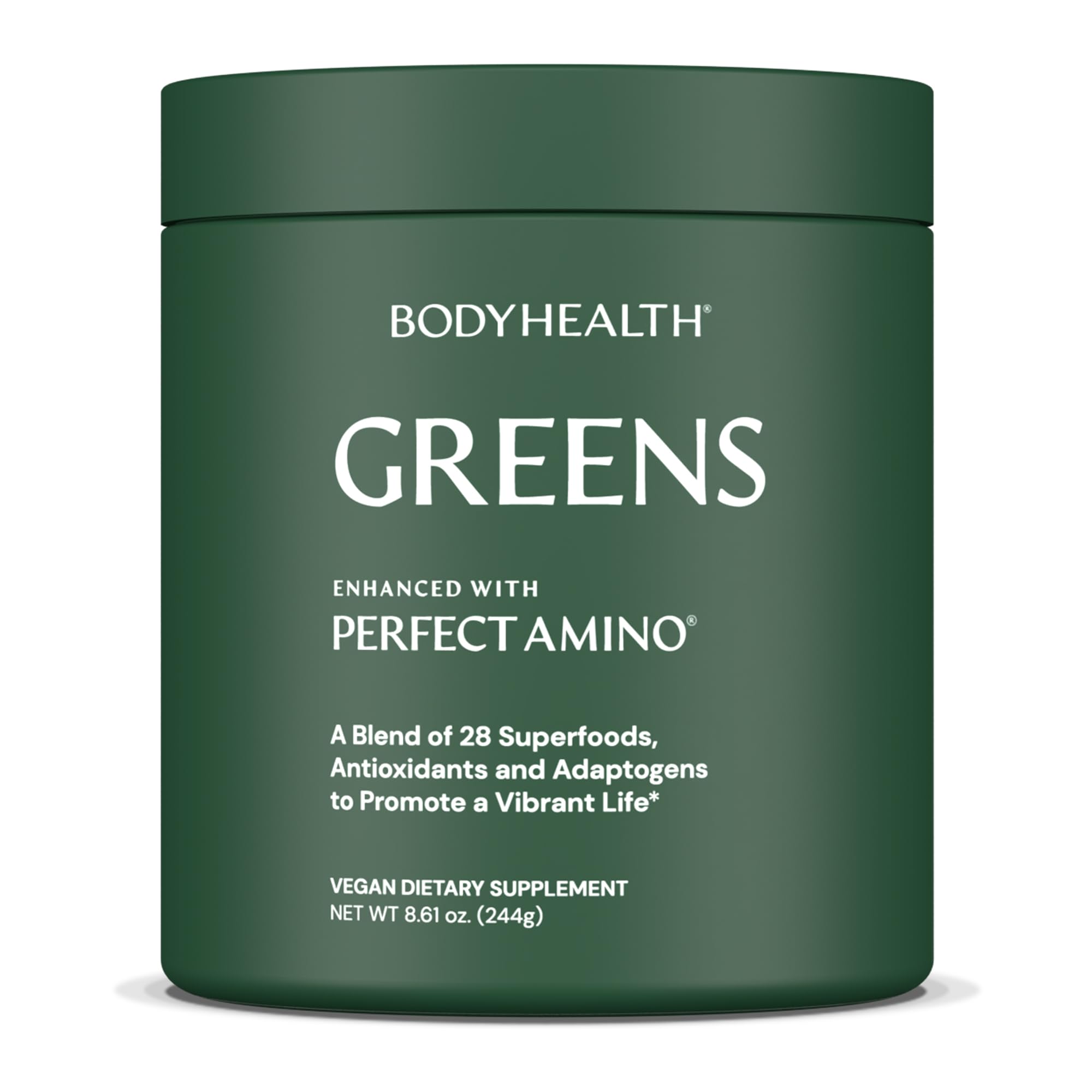 BodyHealth Greens Enhanced with PerfectAmino product label