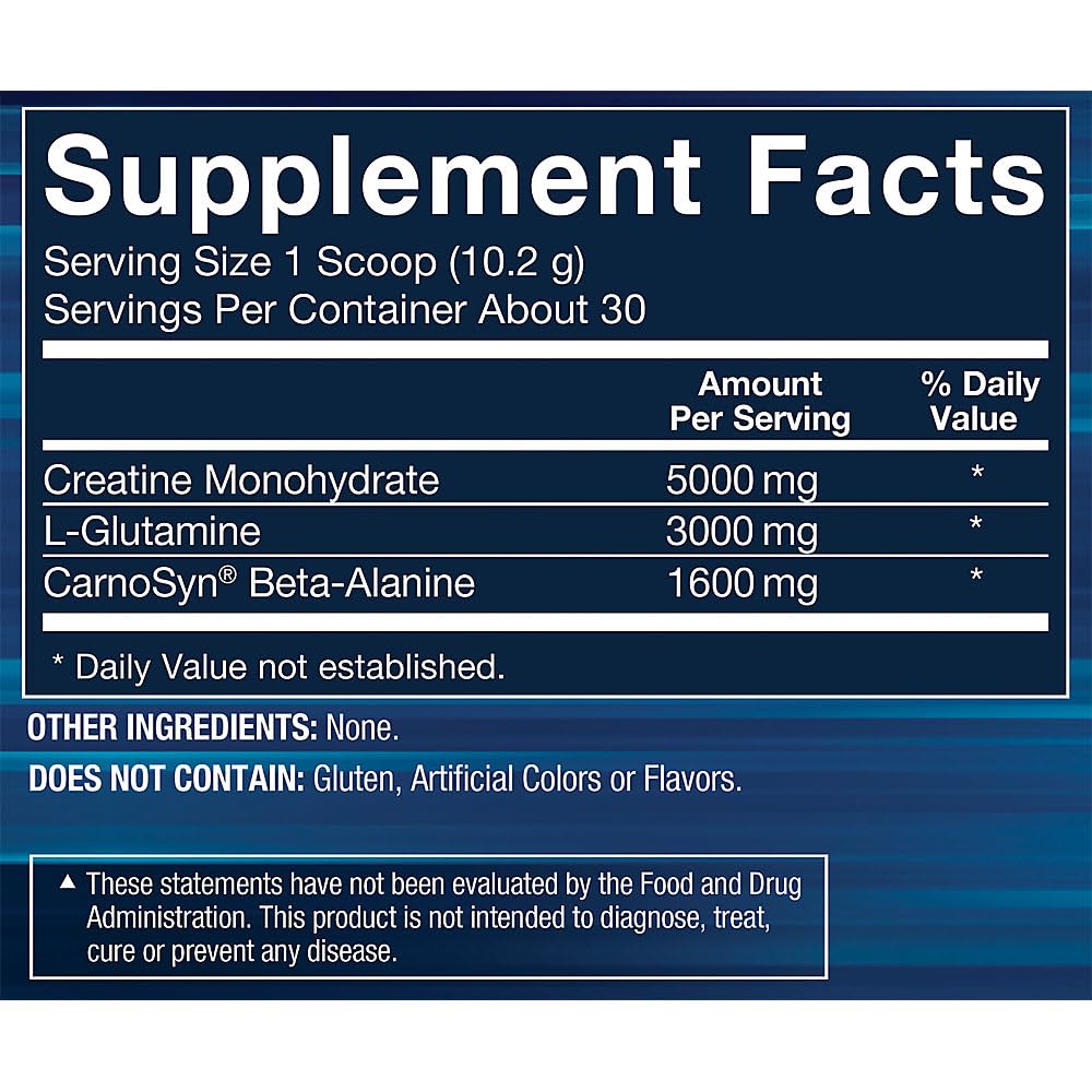 Label of BODYTECH Creatine & Glutamine with Beta-Alanine Advanced Formula