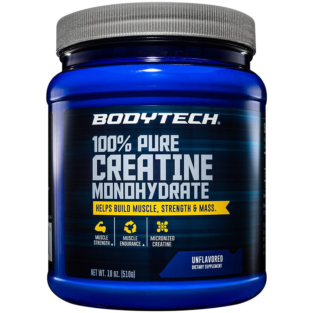 Front label of BODYTECH 18oz Creatine Monohydrate Powder