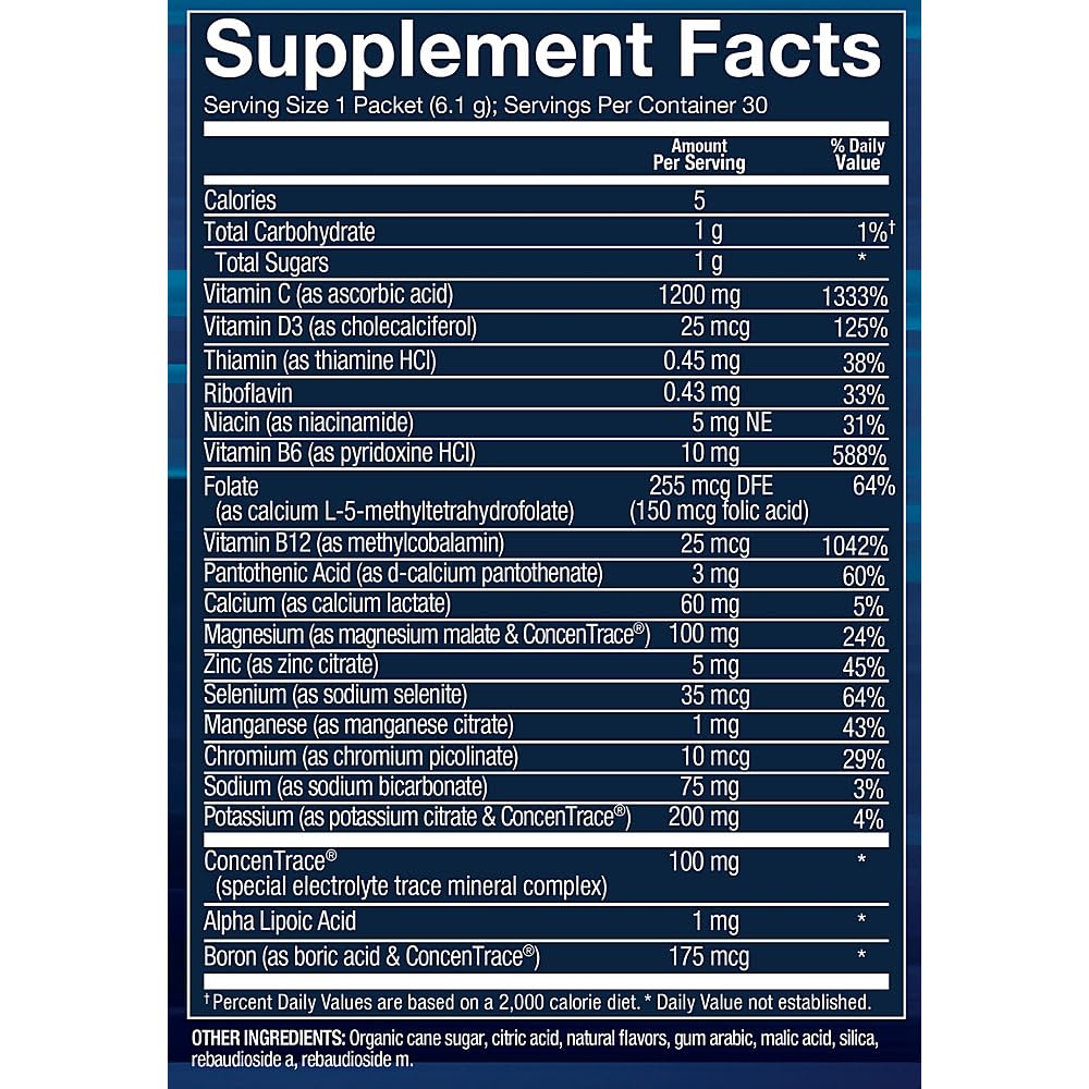 Nutrition facts for BODYTECH Electrolyte Fizz Lemon Lime