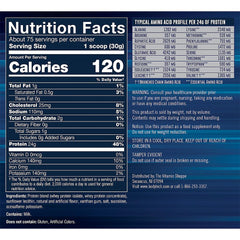 Scoop of Whey Tech Pro24 Vanilla Ice Cream beside tub