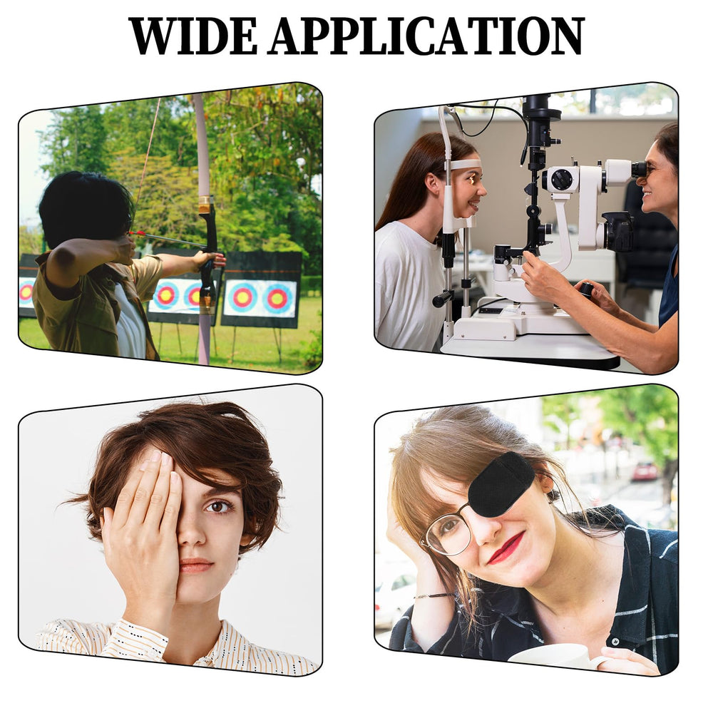 Eye patch positioned on a glasses frame for use