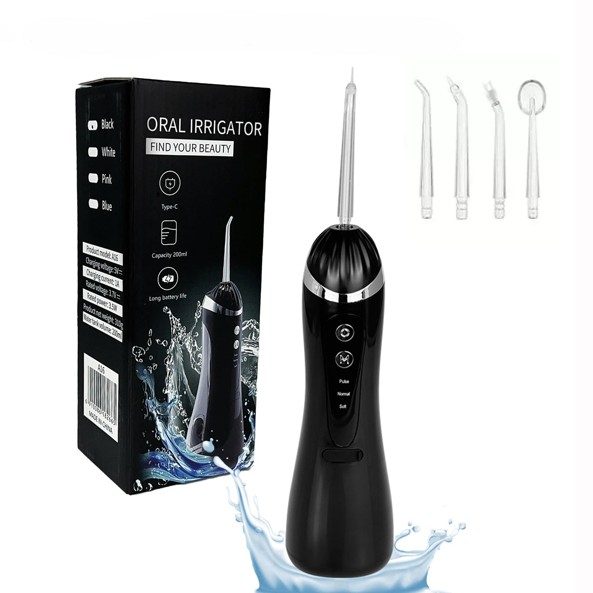 Boicafe cordless water flosser with nozzle attached