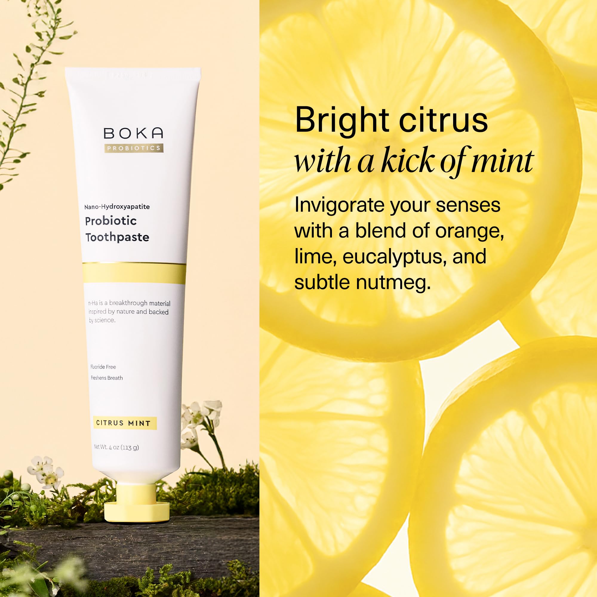 Citrus Mint flavor image with orange and lime accents