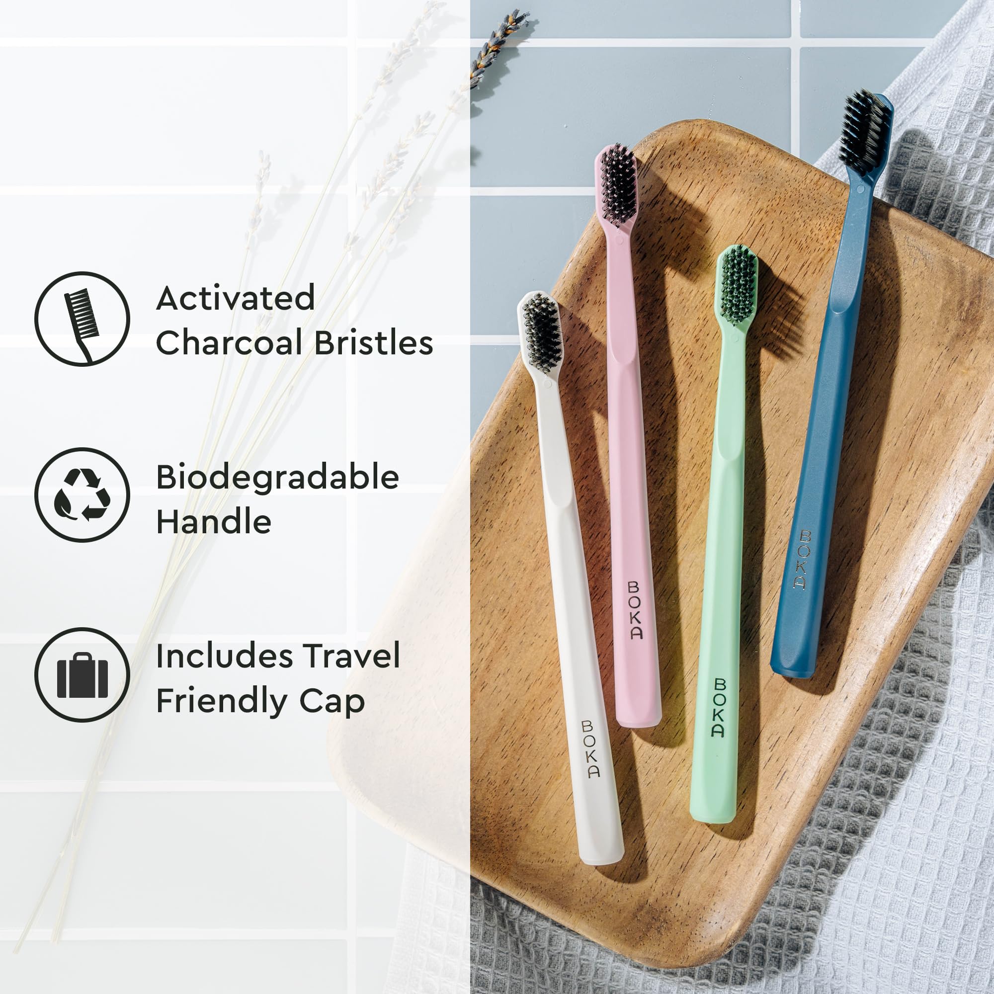 Close-up of activated-charcoal bristles