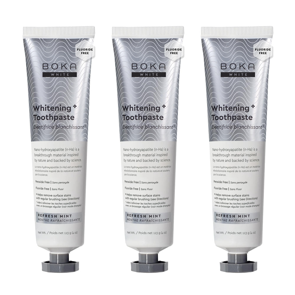 Boka fluoride-free toothpaste packaging and tube
