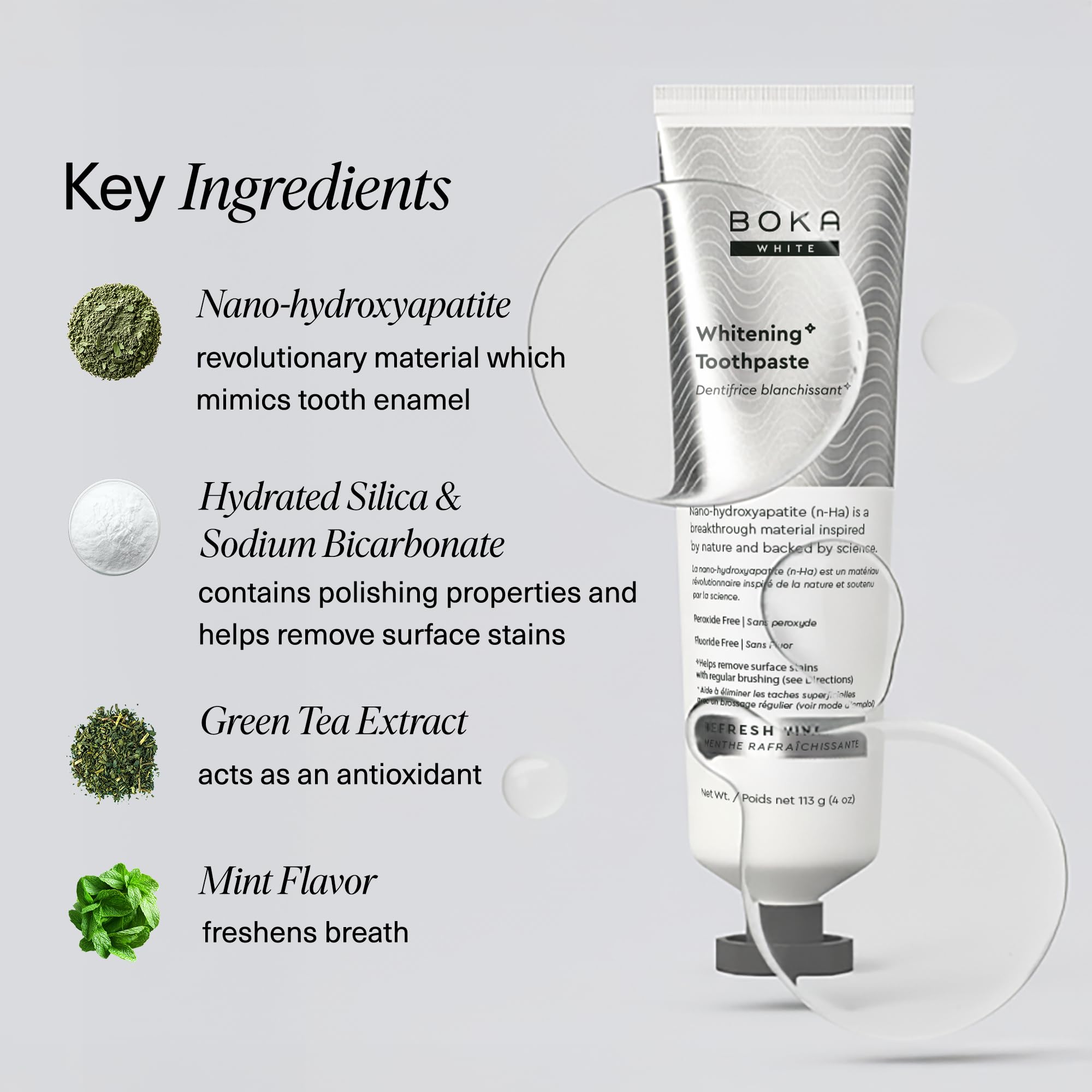 Minty flavor and aloe vera ingredients visualization