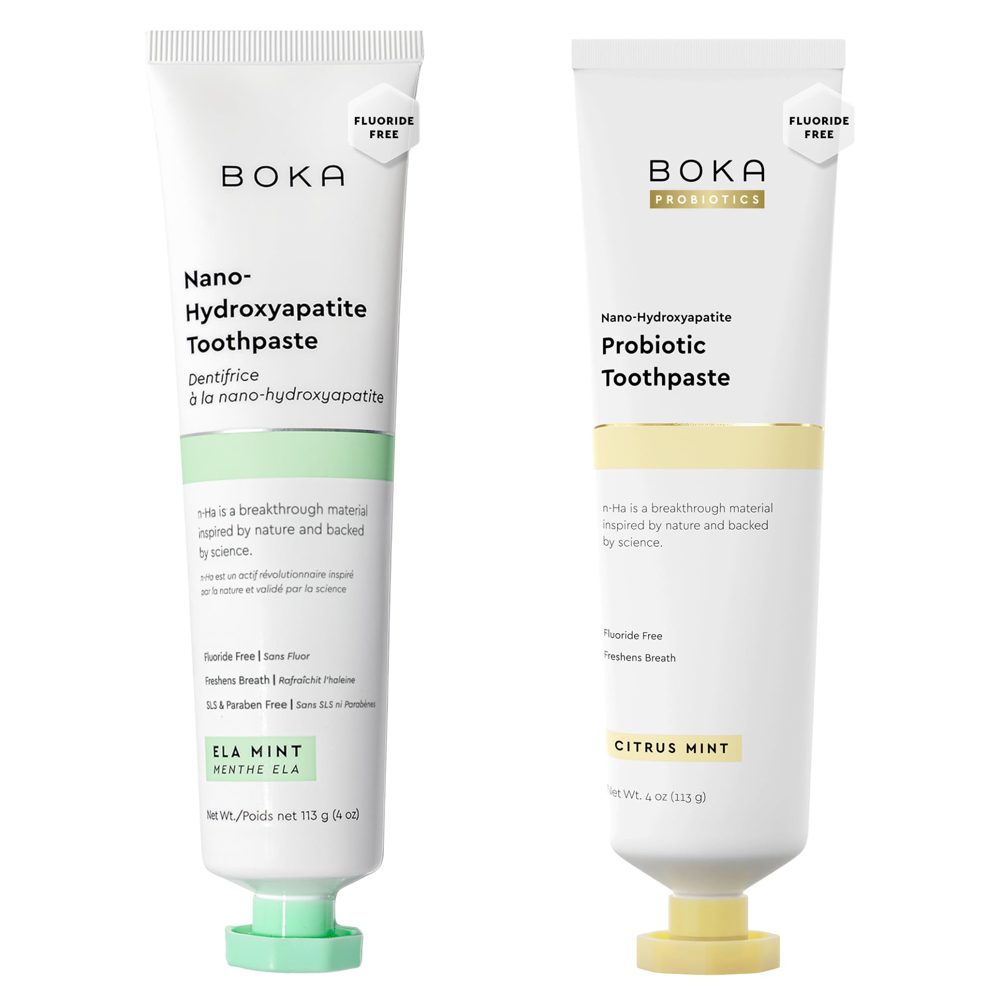 Boka fluoride-free toothpaste bundle Ela Mint 4oz front view