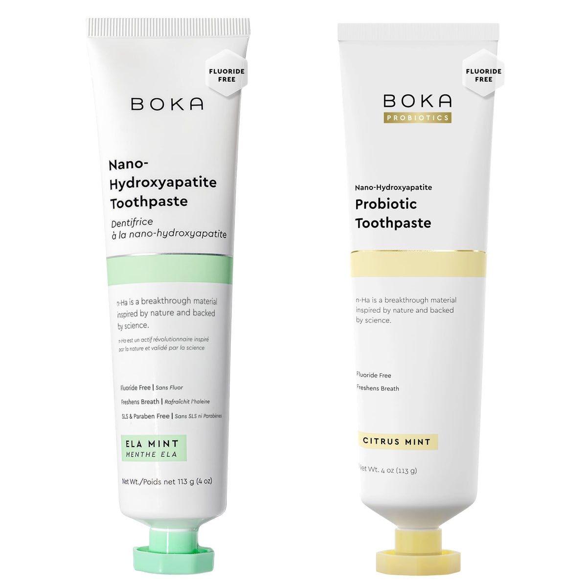 Boka fluoride-free toothpaste bundle Ela Mint 4oz front view