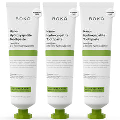 Boka fluoride-free toothpaste with nano-hydroxyapatite, cucumber mint flavor, 4 oz, 3-pack