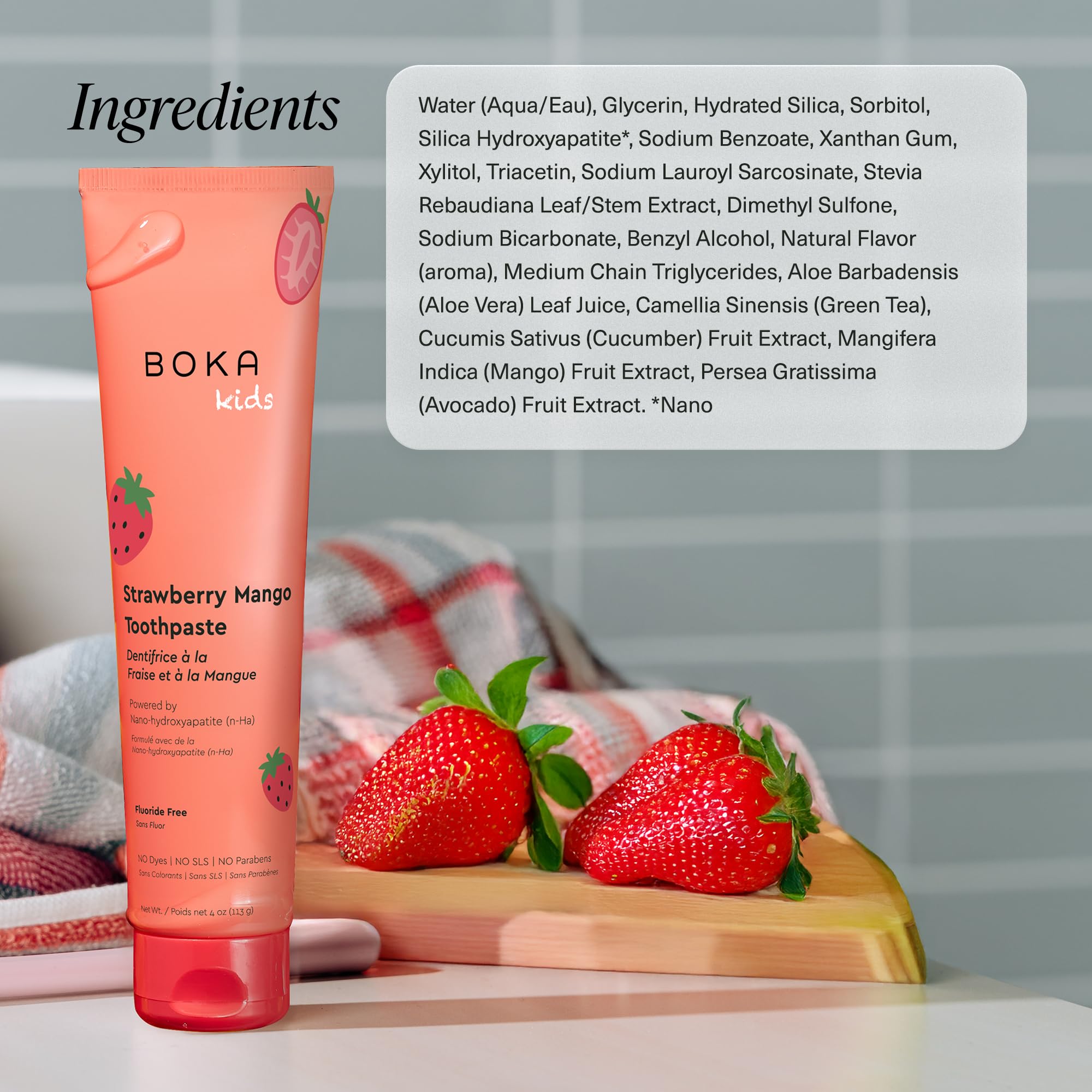 Child brushing with Boka Fluoride-Free Toothpaste