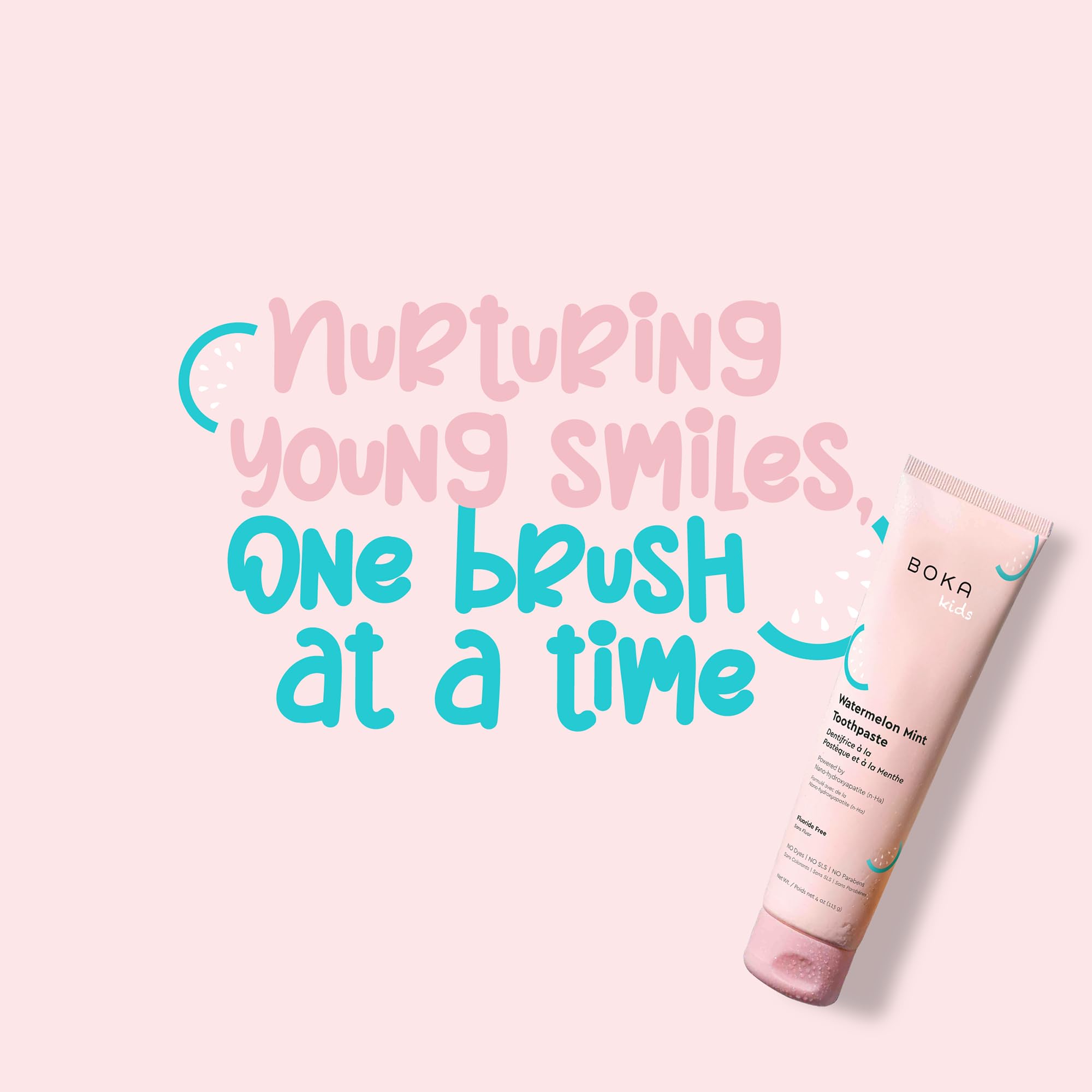 Kid brushing with Watermelon Mint toothpaste