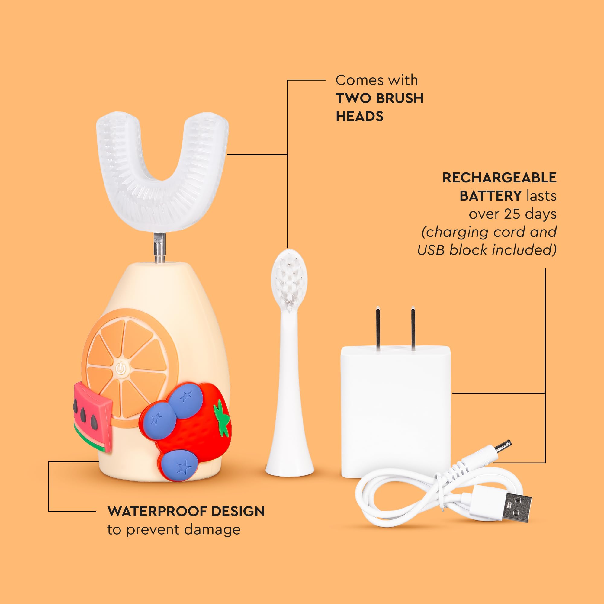 Side view of Boka Kids Sonic Electric Toothbrush
