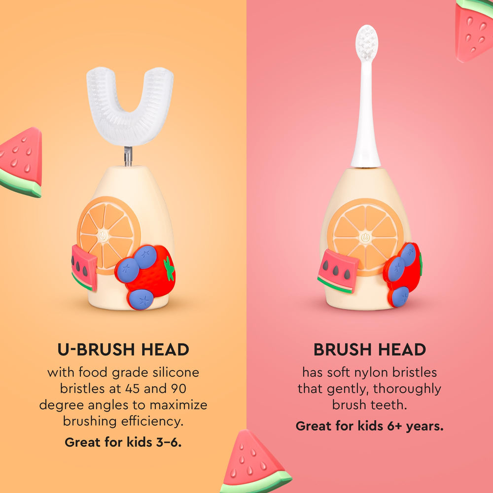 U-Brush head with soft silicone bristles