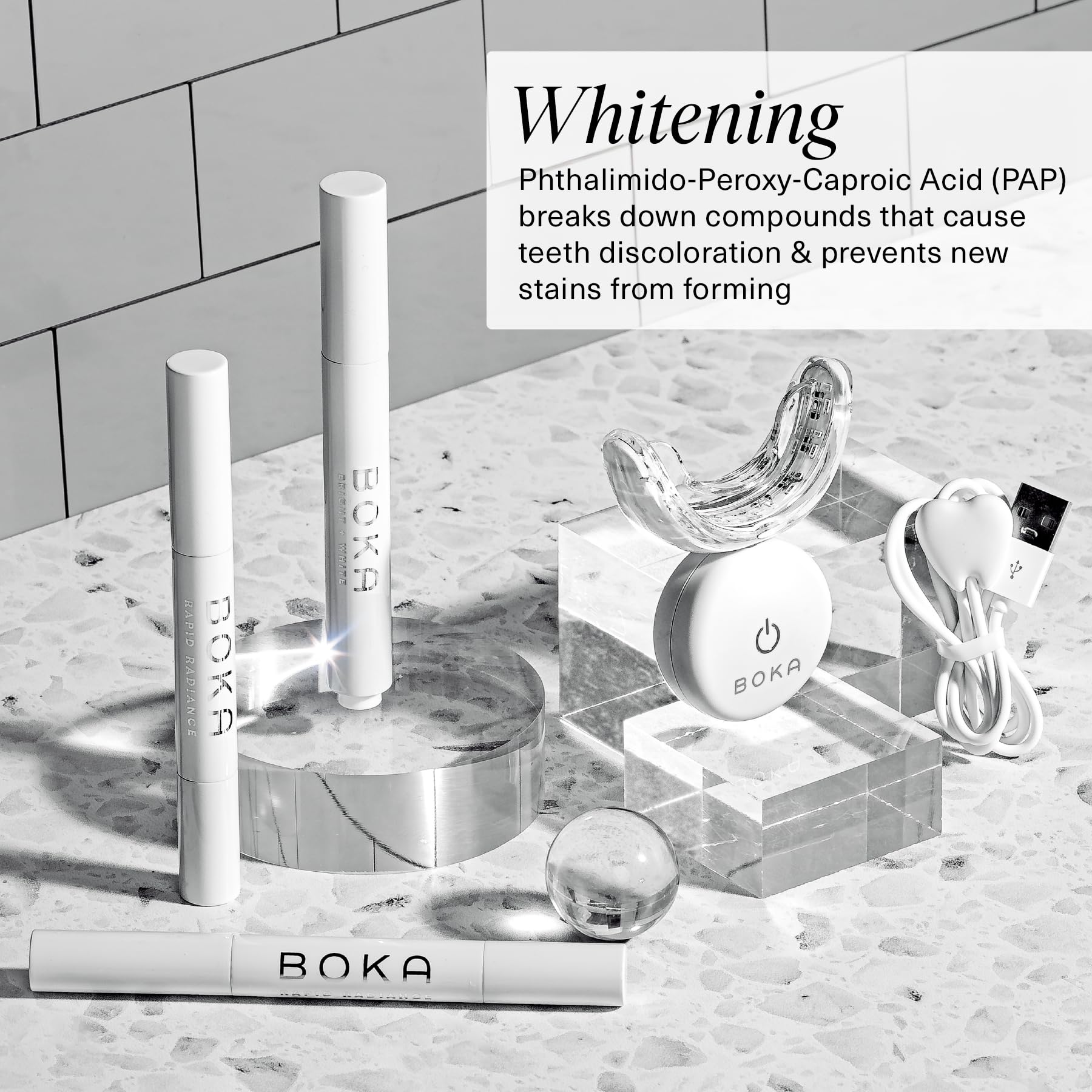 Nano-hydroxyapatite whitening gel used in Boka kit