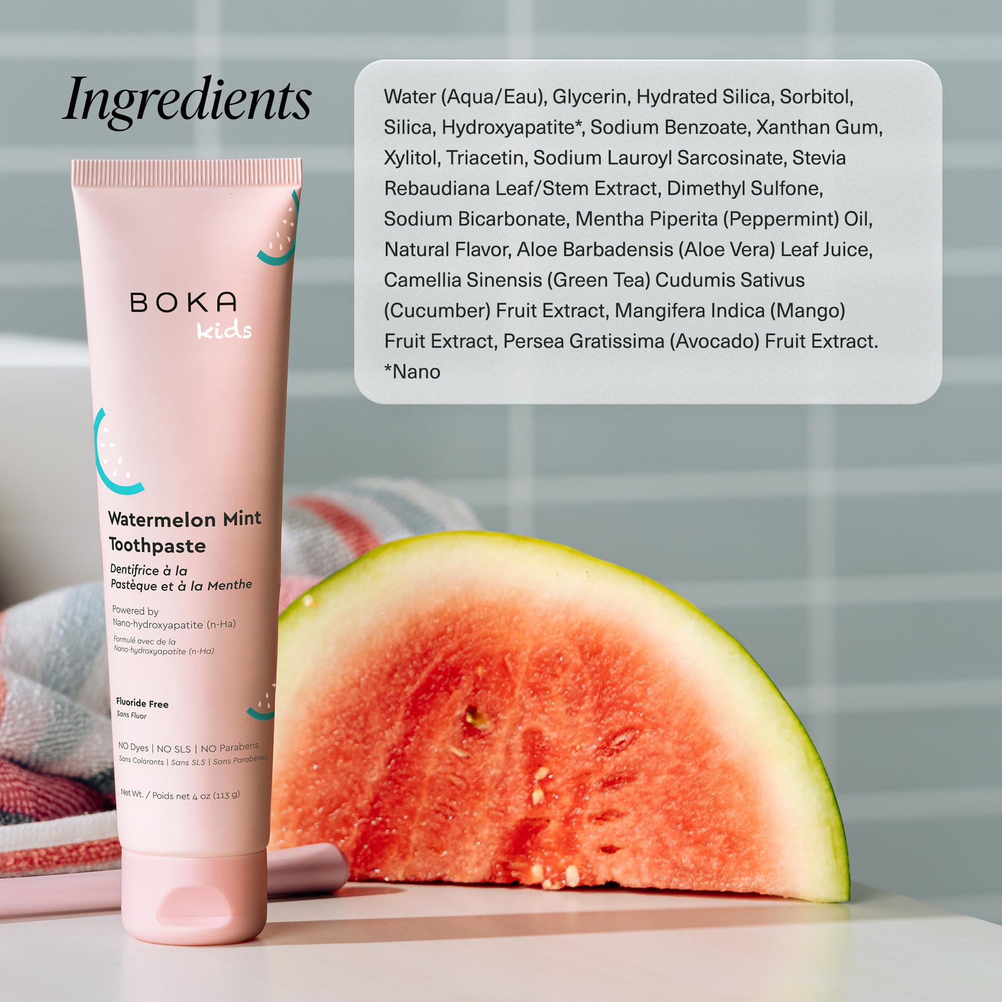 Close-up of nano-hydroxyapatite toothpaste texture
