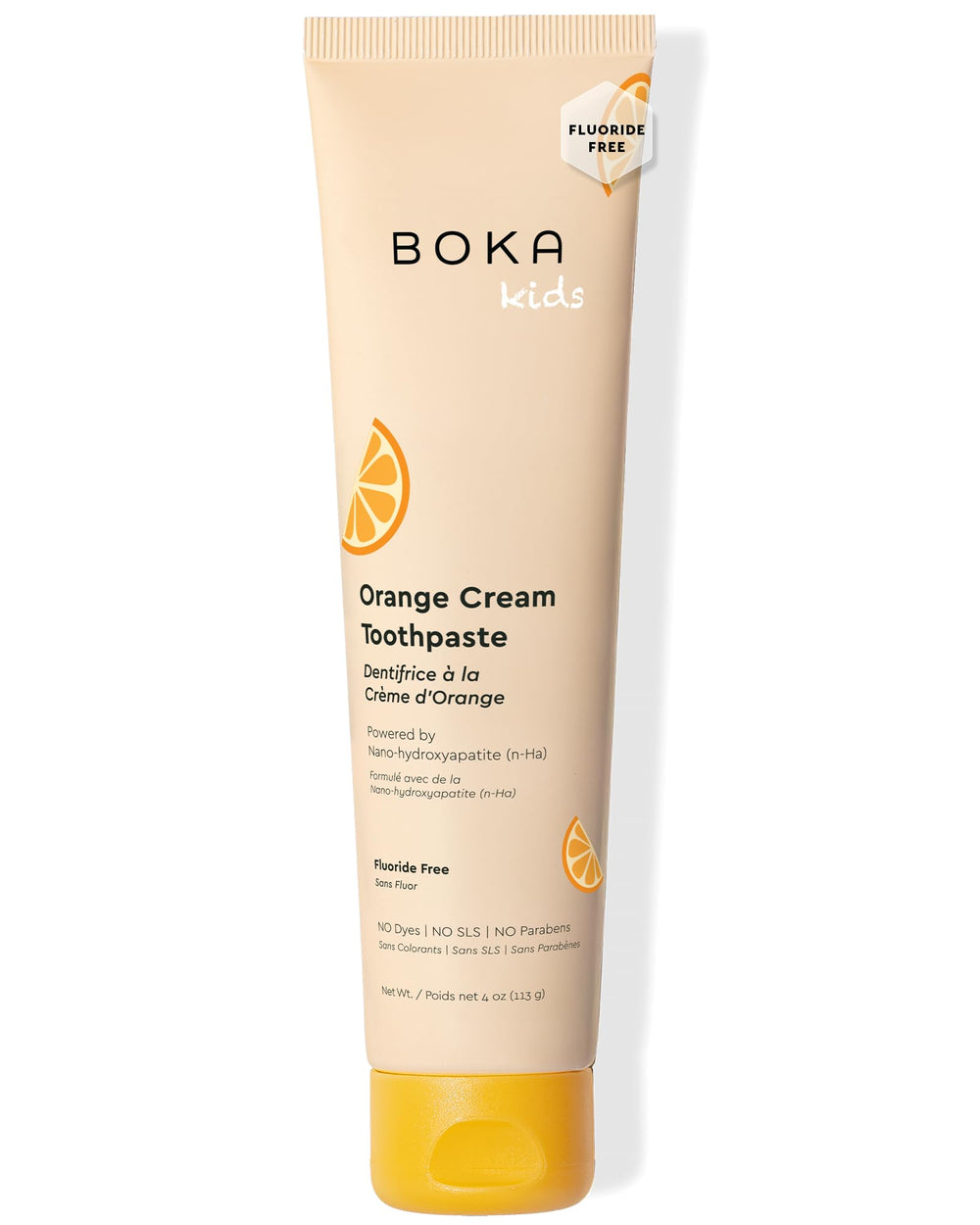 Front view of Boka Orange Cream Nano Hydroxyapatite toothpaste 4 oz 1-pack