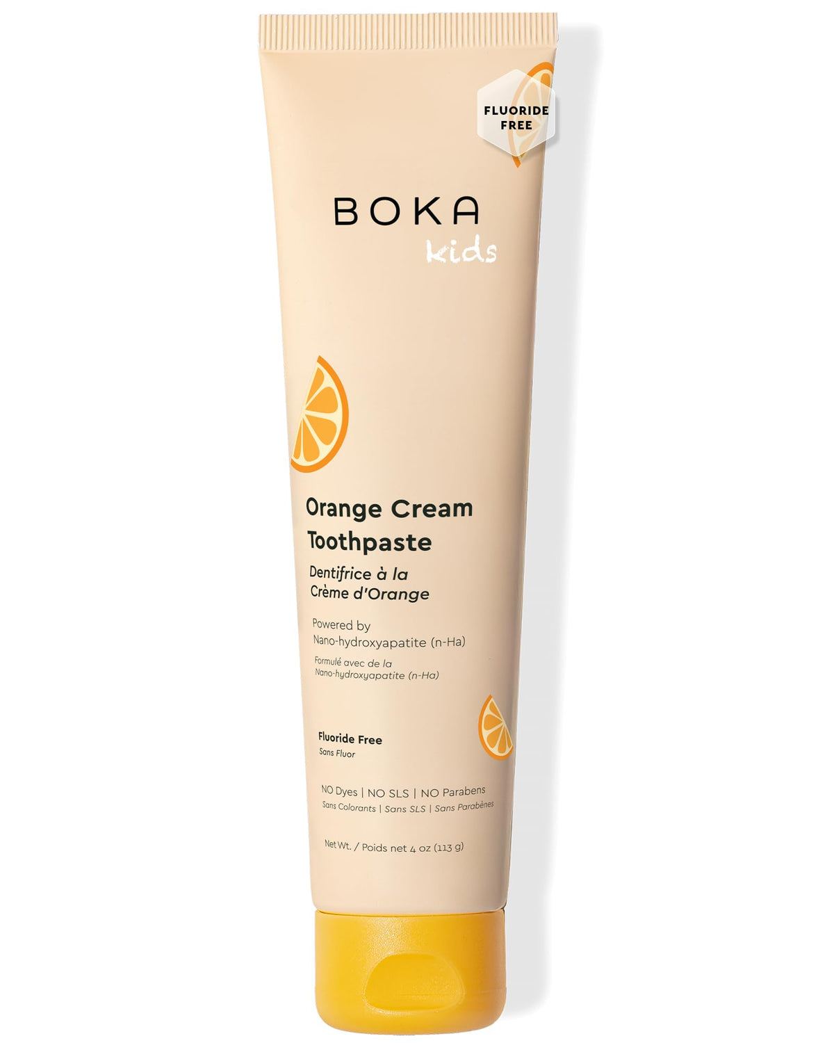 Front view of Boka Orange Cream Nano Hydroxyapatite toothpaste 4 oz 1-pack