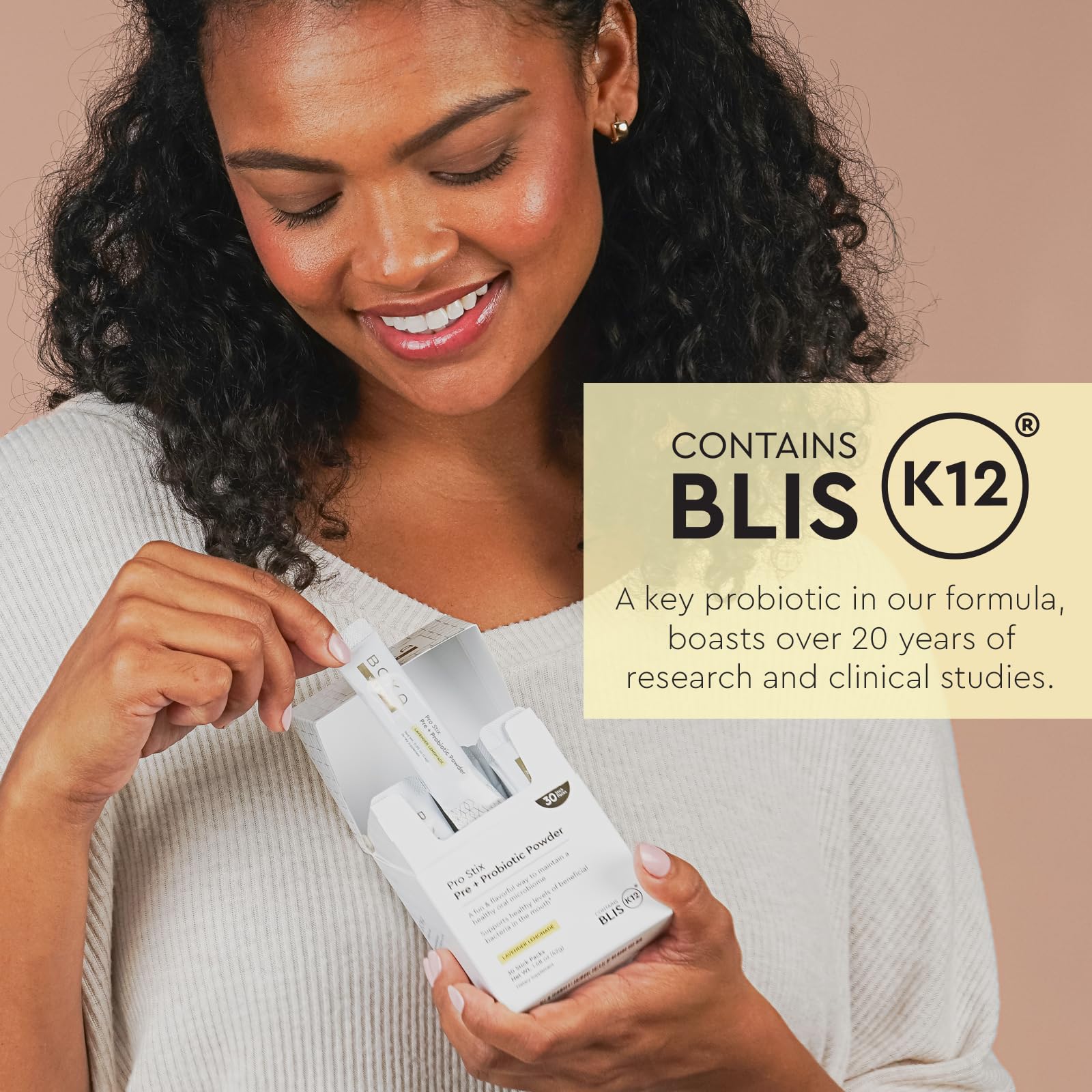 Label showing xylitol and prebiotics in the formula