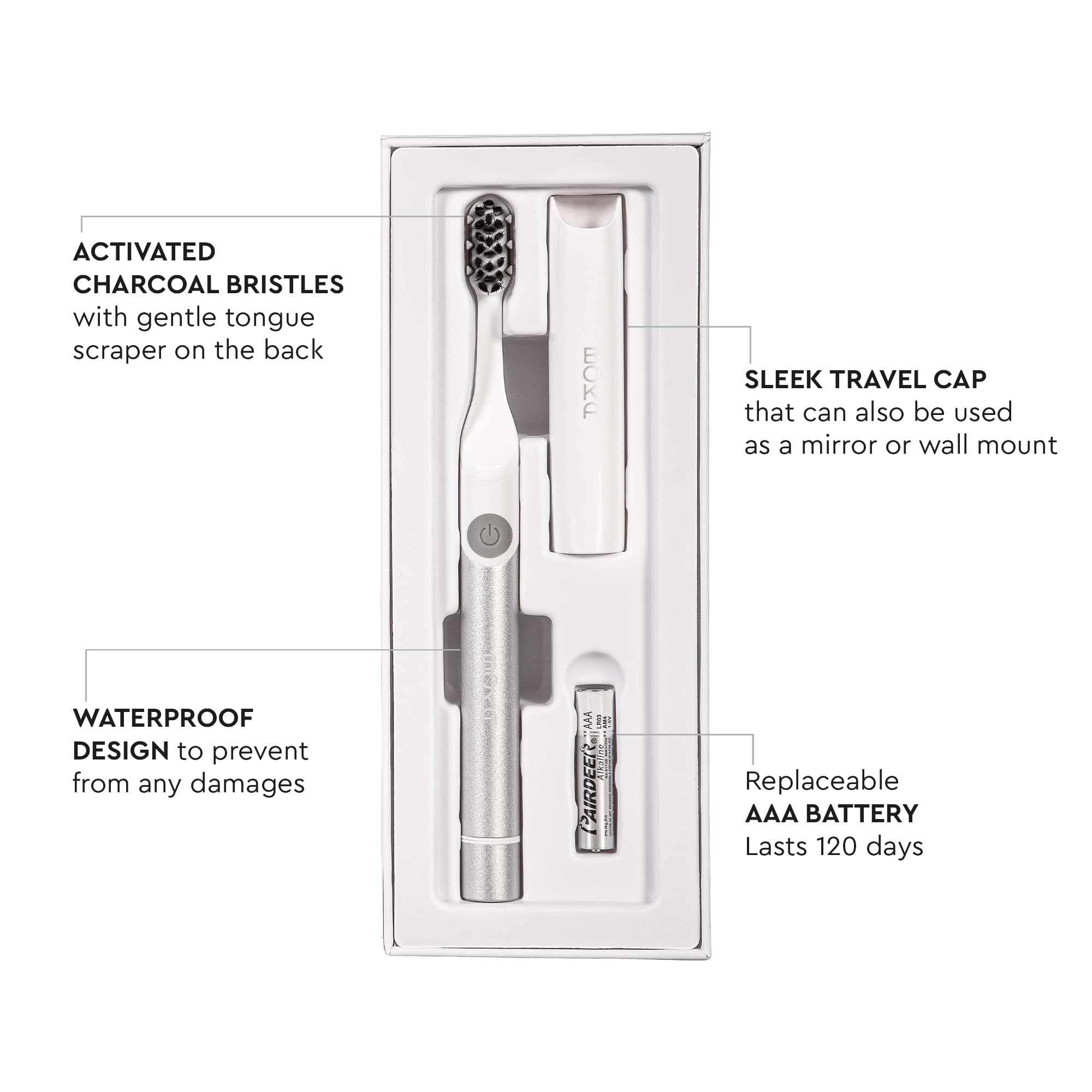 Front view of Boka sonic toothbrush with Standard mode