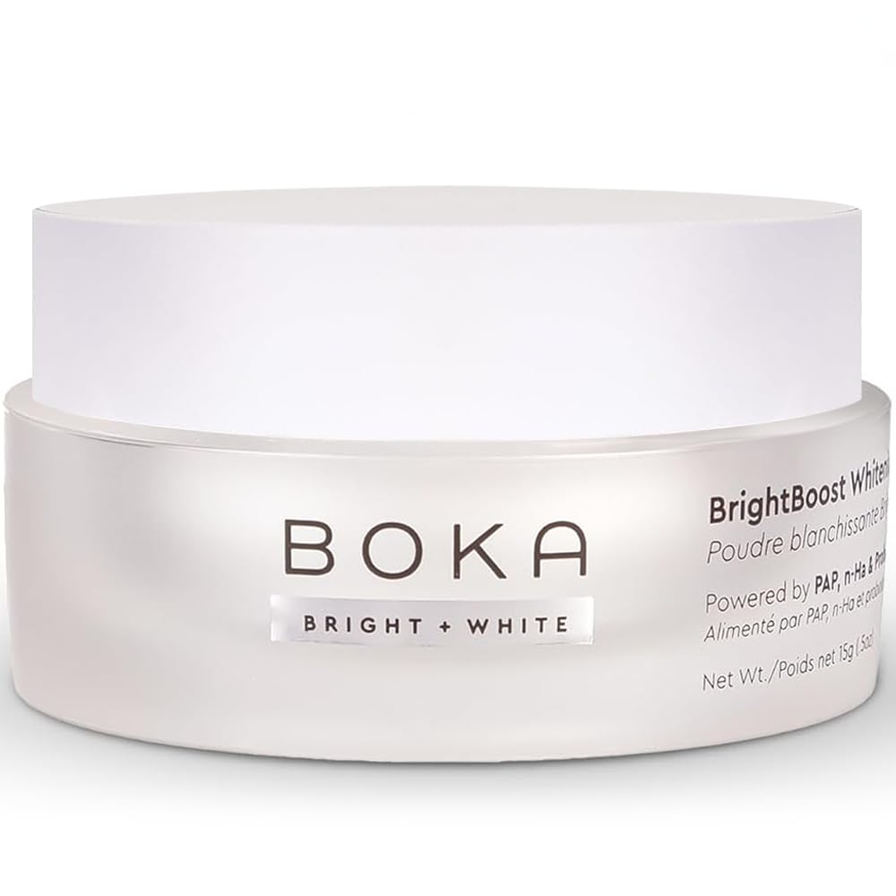 Boka Teeth Whitening Powder jar with scoop